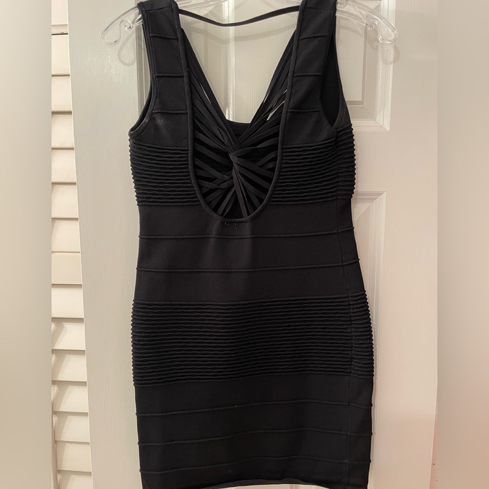 Tight Black Bodycon Dress - size L